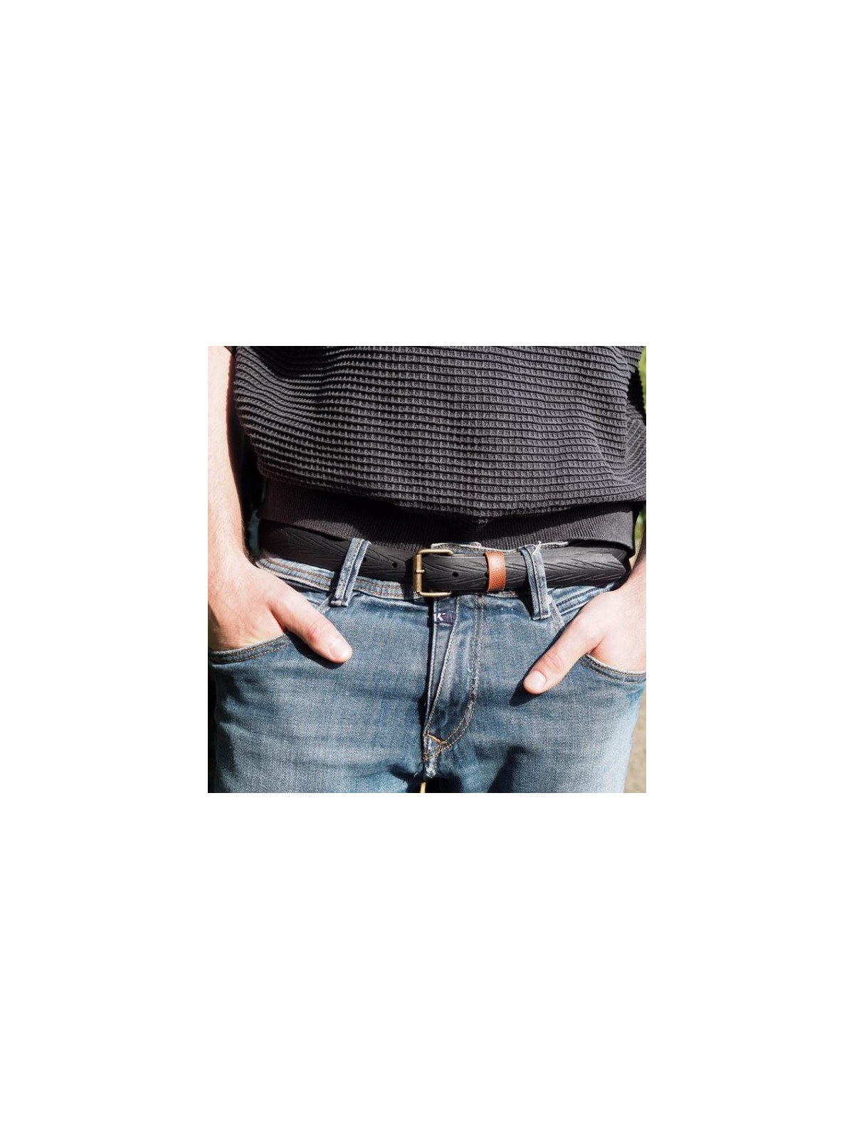 Ceinture Large en Recyclage de Pneu de Vélo - La Vie est Belt