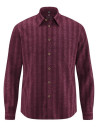 chemise bordeaux manches longues en chanvres avec petites rayures discrètes