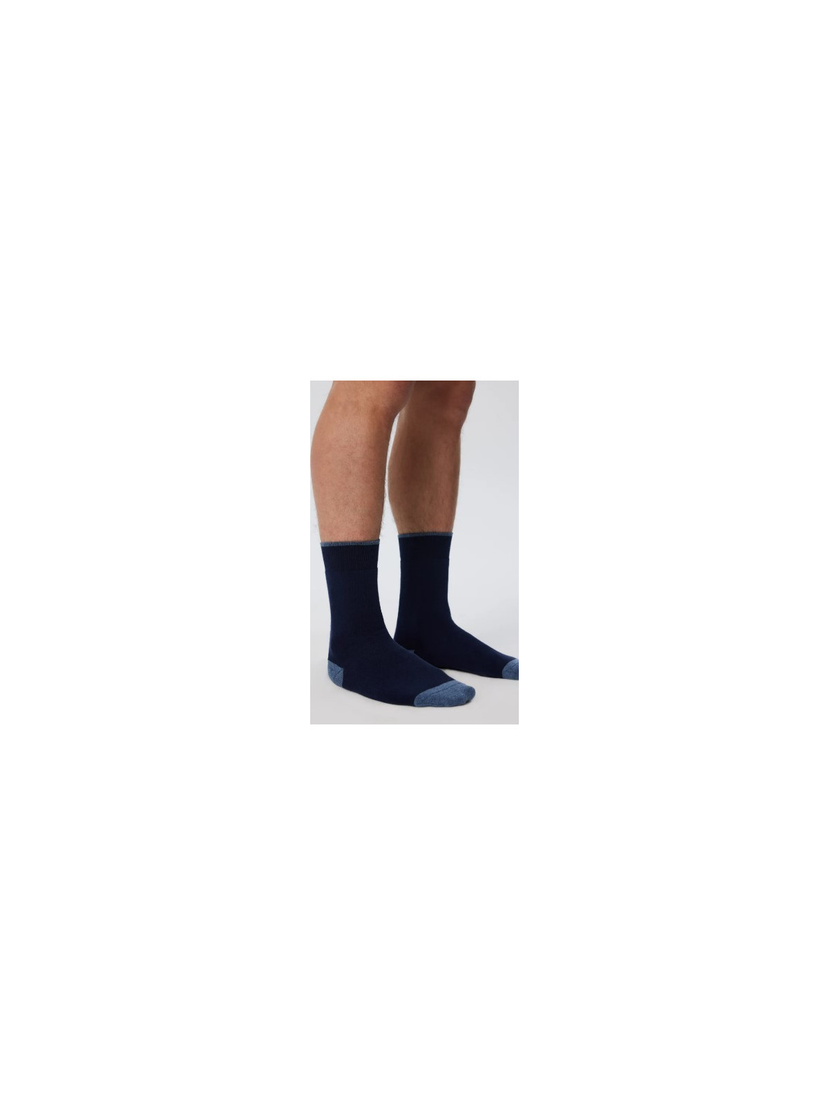 chaussettes bouclettes bleu marine talon et pointe bleu plus clair