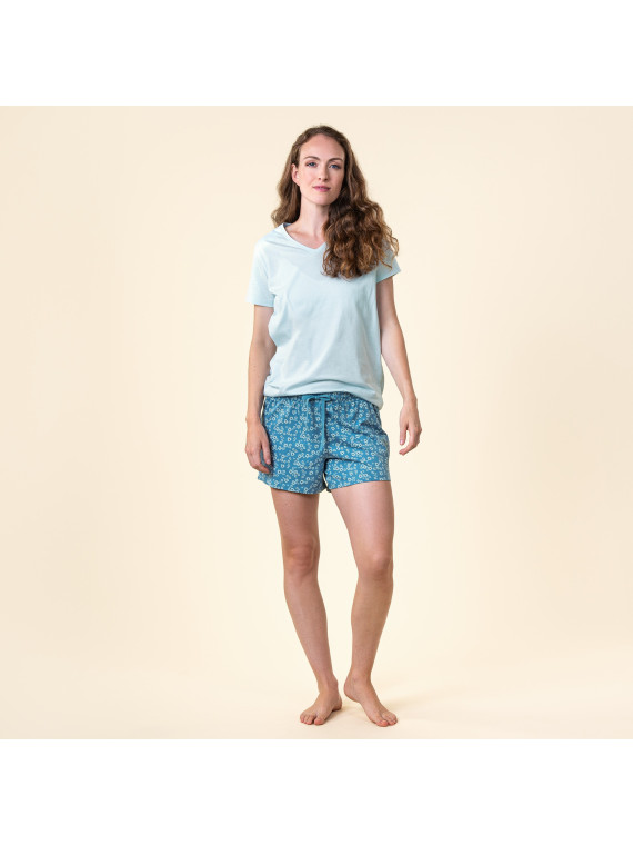 Pyjama short pour Femme en 100% Coton Bio - Livingcrafts
