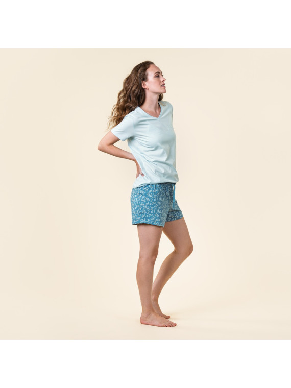 Pyjama short pour Femme en 100% Coton Bio - Livingcrafts
