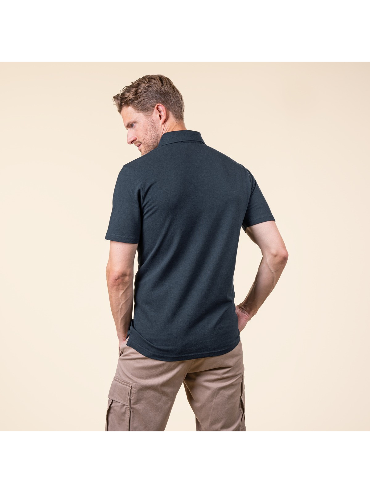 Polo pour Homme Manches Courtes en Coton Bio et Bambou - Livingcrafts