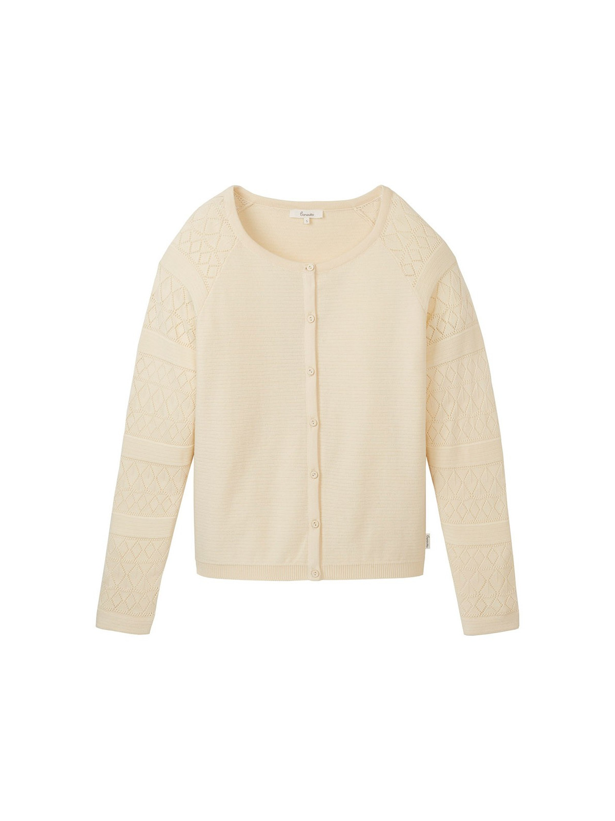 gilet coton bio écru avec manches ajourées