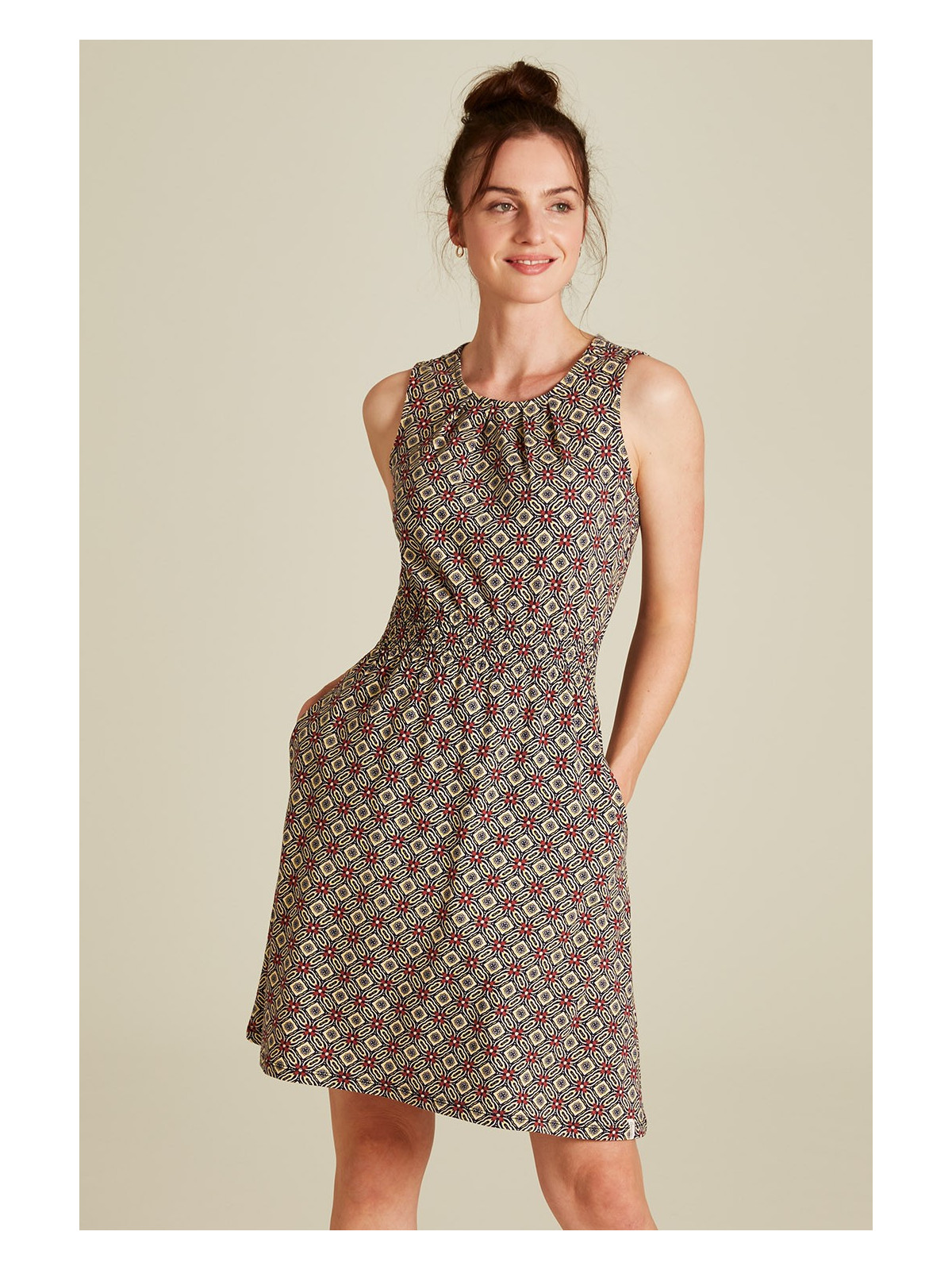 Robe Longue sans Manches rouge en coton bio de Tranquillo