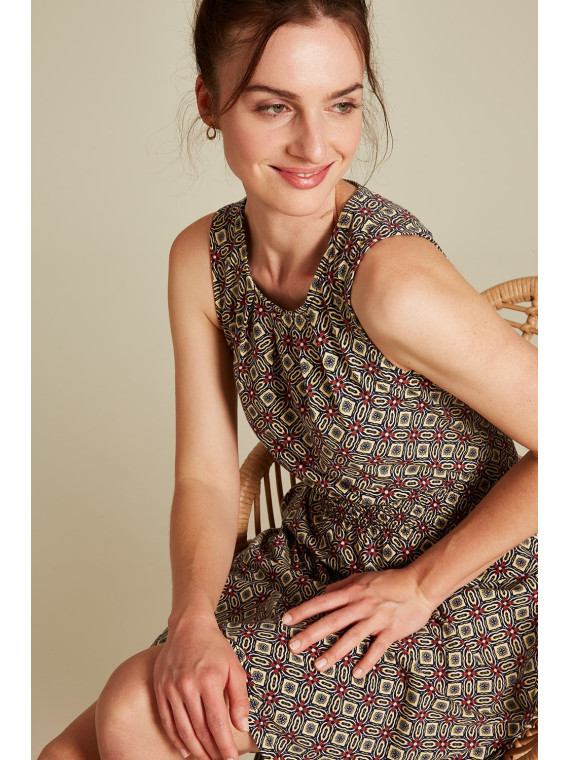 Robe Longue sans Manches rouge en coton bio de Tranquillo