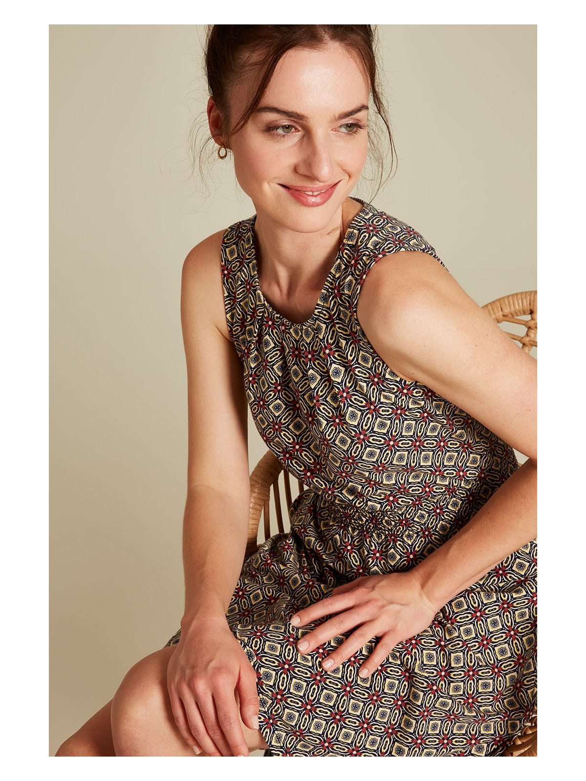 Robe Longue sans Manches rouge en coton bio de Tranquillo