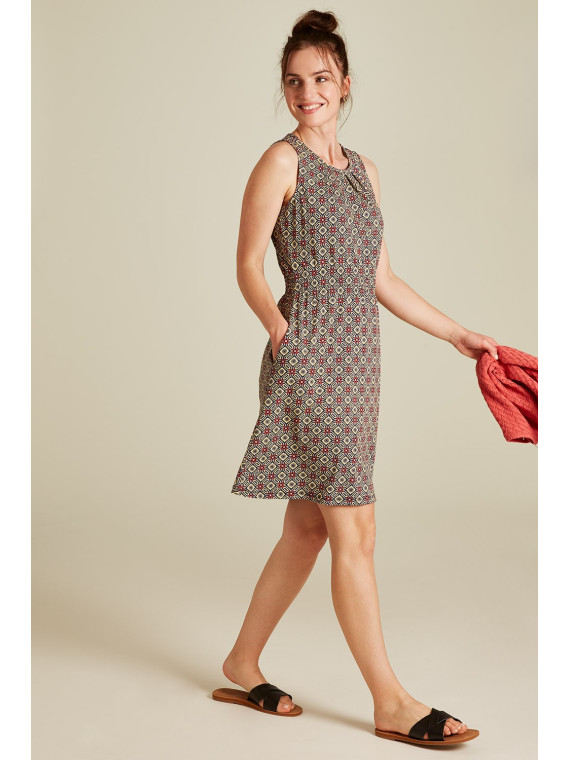 Robe Longue sans Manches rouge en coton bio de Tranquillo