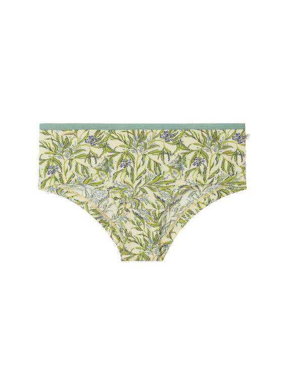 Slip Panty pour Femme en Coton Bio Imprimé Feuilles - Tranquillo