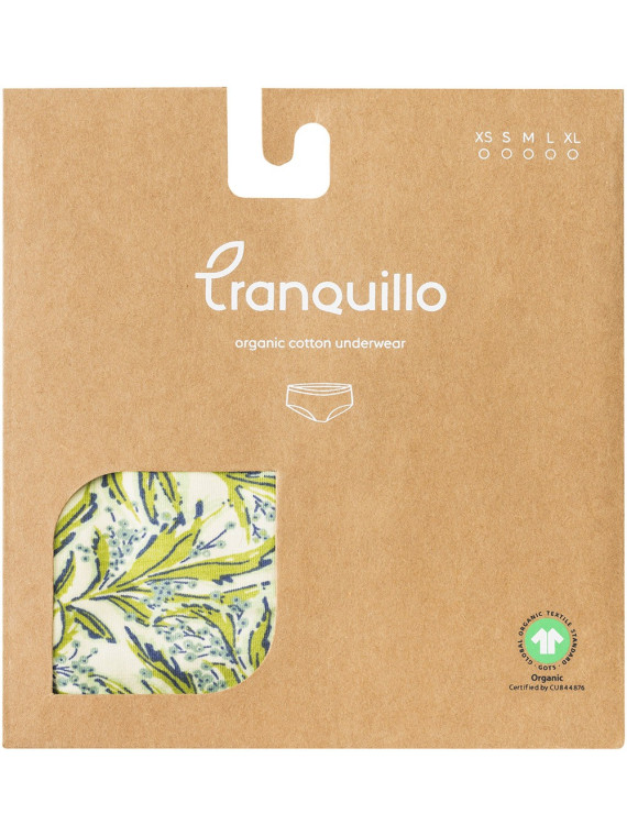 Slip Panty pour Femme en Coton Bio Imprimé Feuilles - Tranquillo