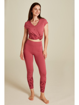 Leggings pour Femme Motif rouges en Coton Bio - Tranquillo