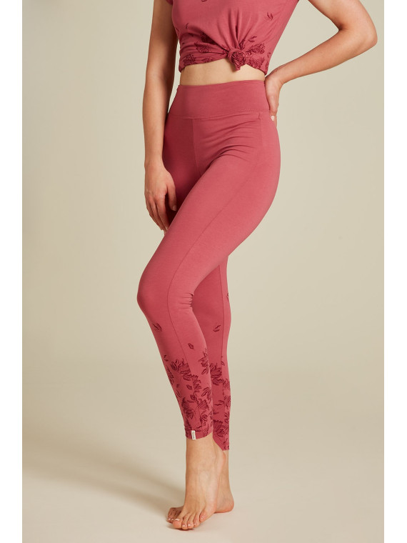 Leggings pour Femme Motif rouges en Coton Bio - Tranquillo