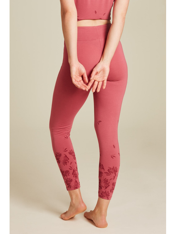 Leggings pour Femme Motif rouges en Coton Bio - Tranquillo