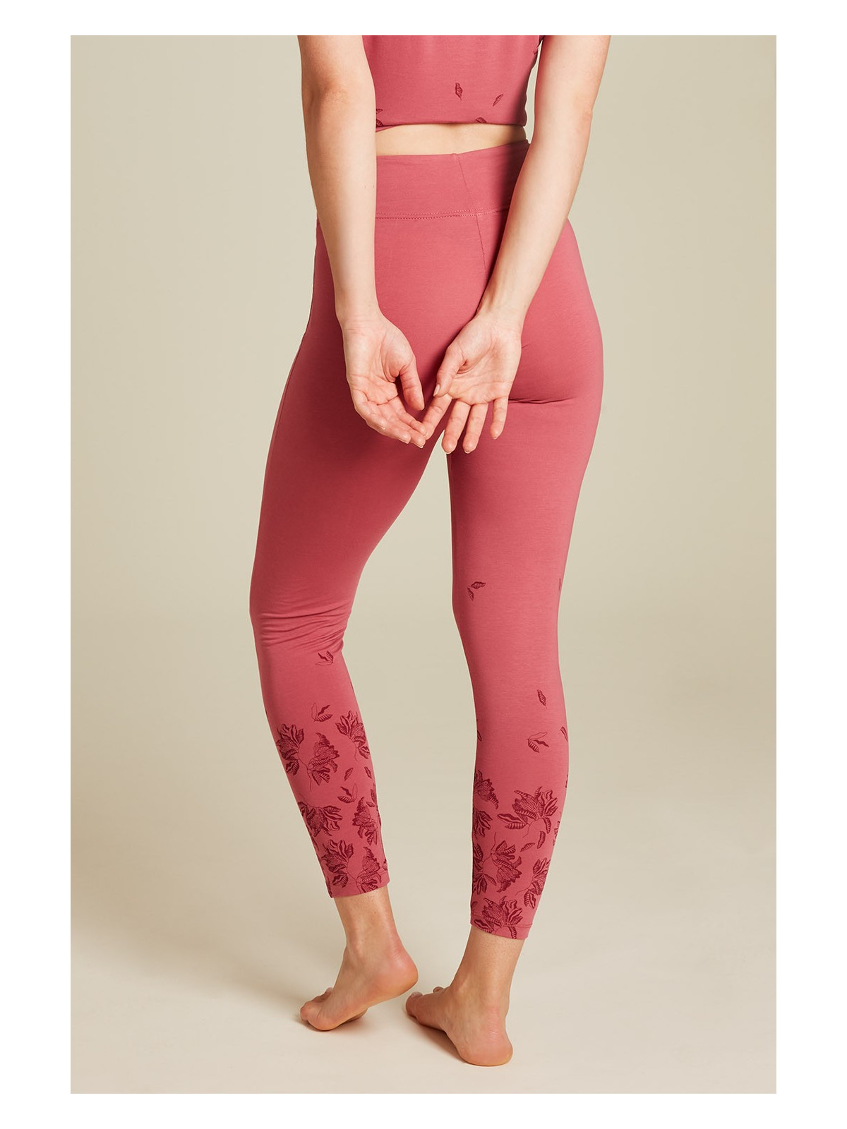 Leggings pour Femme Motif rouges en Coton Bio - Tranquillo