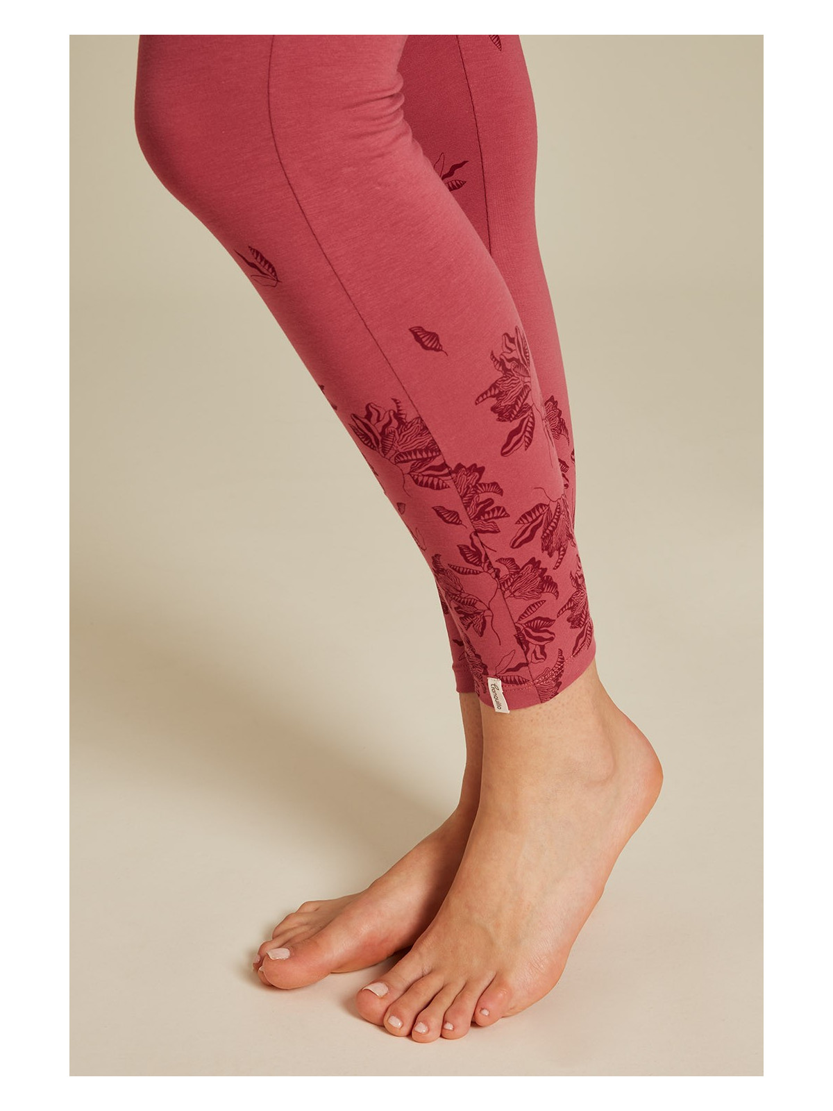 Leggings pour Femme Motif rouges en Coton Bio - Tranquillo