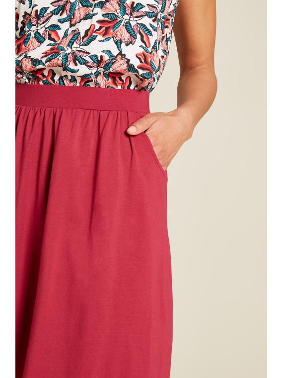 Jupe pour Femme en Coton Bio Forme Trapèze Couleur Anémone - Tranquillo