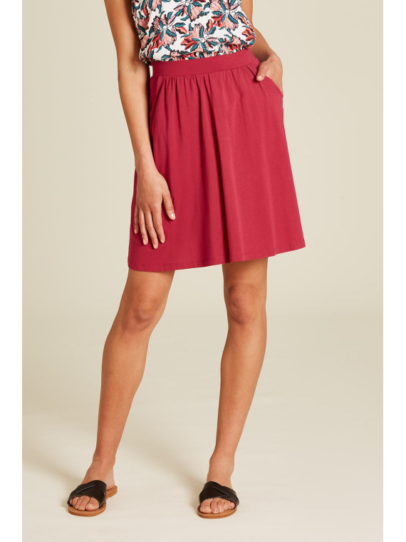 Jupe pour Femme en Coton Bio Forme Trapèze Couleur Anémone - Tranquillo