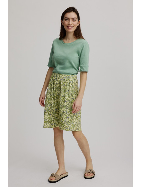 Jupe pour Femme en Coton Bio Forme Trapèze Couleur Anémone - Tranquillo