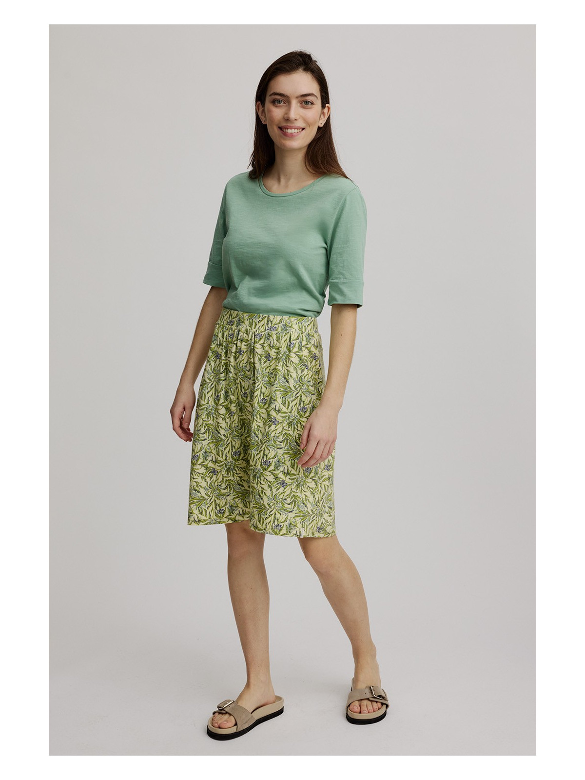 Jupe pour Femme en Coton Bio Forme Trapèze Couleur Anémone - Tranquillo