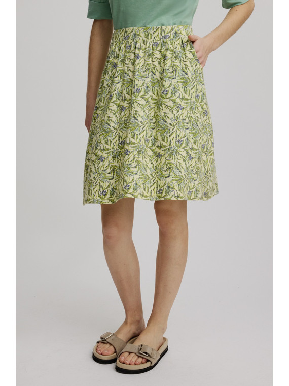 Jupe pour Femme en Coton Bio Forme Trapèze Couleur Anémone - Tranquillo