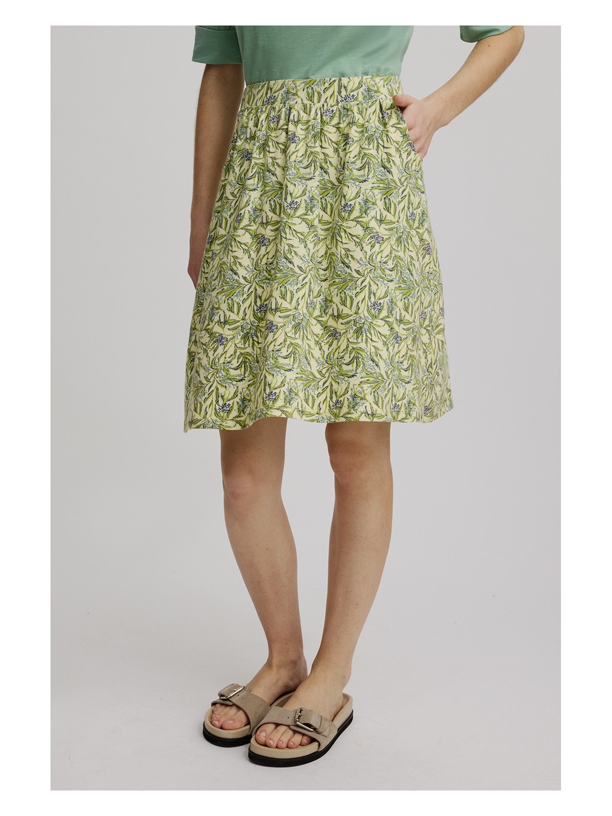 Jupe pour Femme en Coton Bio Forme Trapèze Couleur Anémone - Tranquillo