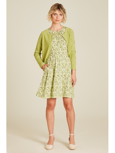 Robe Longue sans Manches Imprimé Feuilles en coton bio de Tranquillo