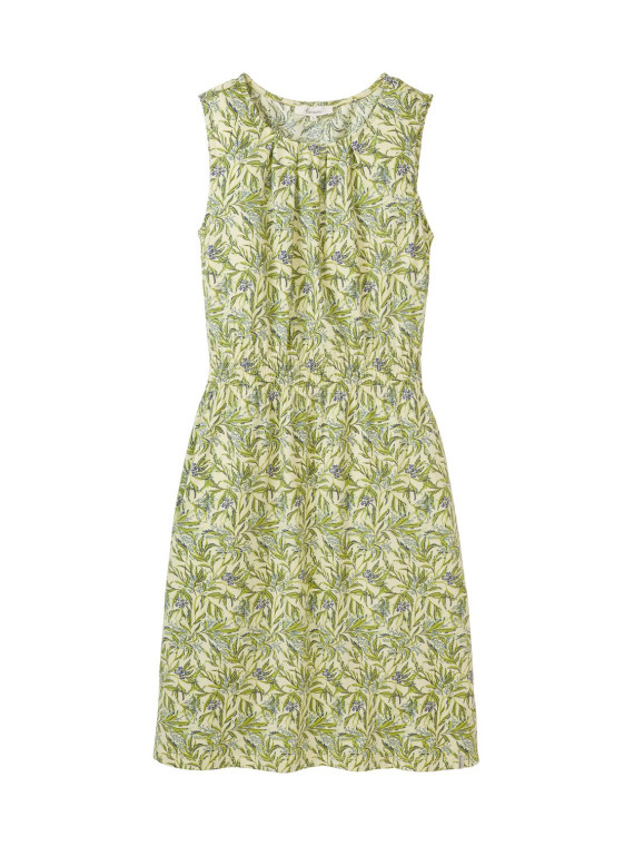 Robe Longue sans Manches Imprimé Feuilles en coton bio de Tranquillo