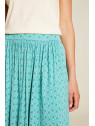 jupe longueur sous le genou bleu turquoise avec petits motifs