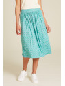 jupe longueur sous le genou bleu turquoise avec petits motifs