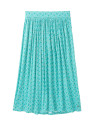jupe longueur sous le genou bleu turquoise avec petits motifs
