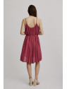 robe à bretelles très légère avec ceinture rose lie de vin