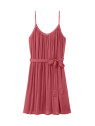 robe à bretelles très légère avec ceinture rose lie de vin