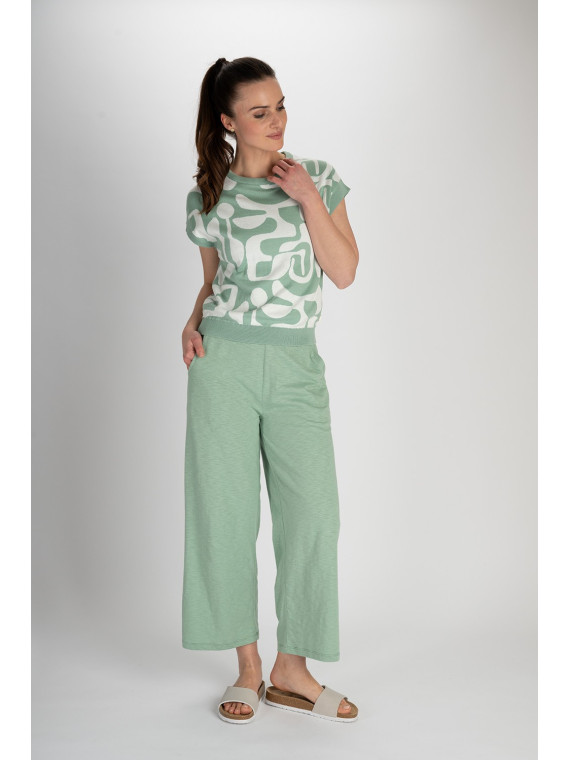 pantalon large vert pâle avec ceinture large