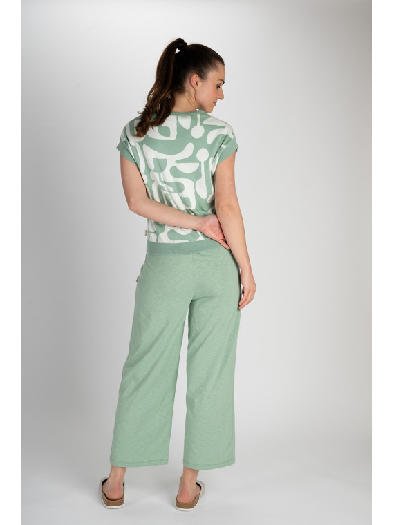 pantalon large vert pâle avec ceinture large