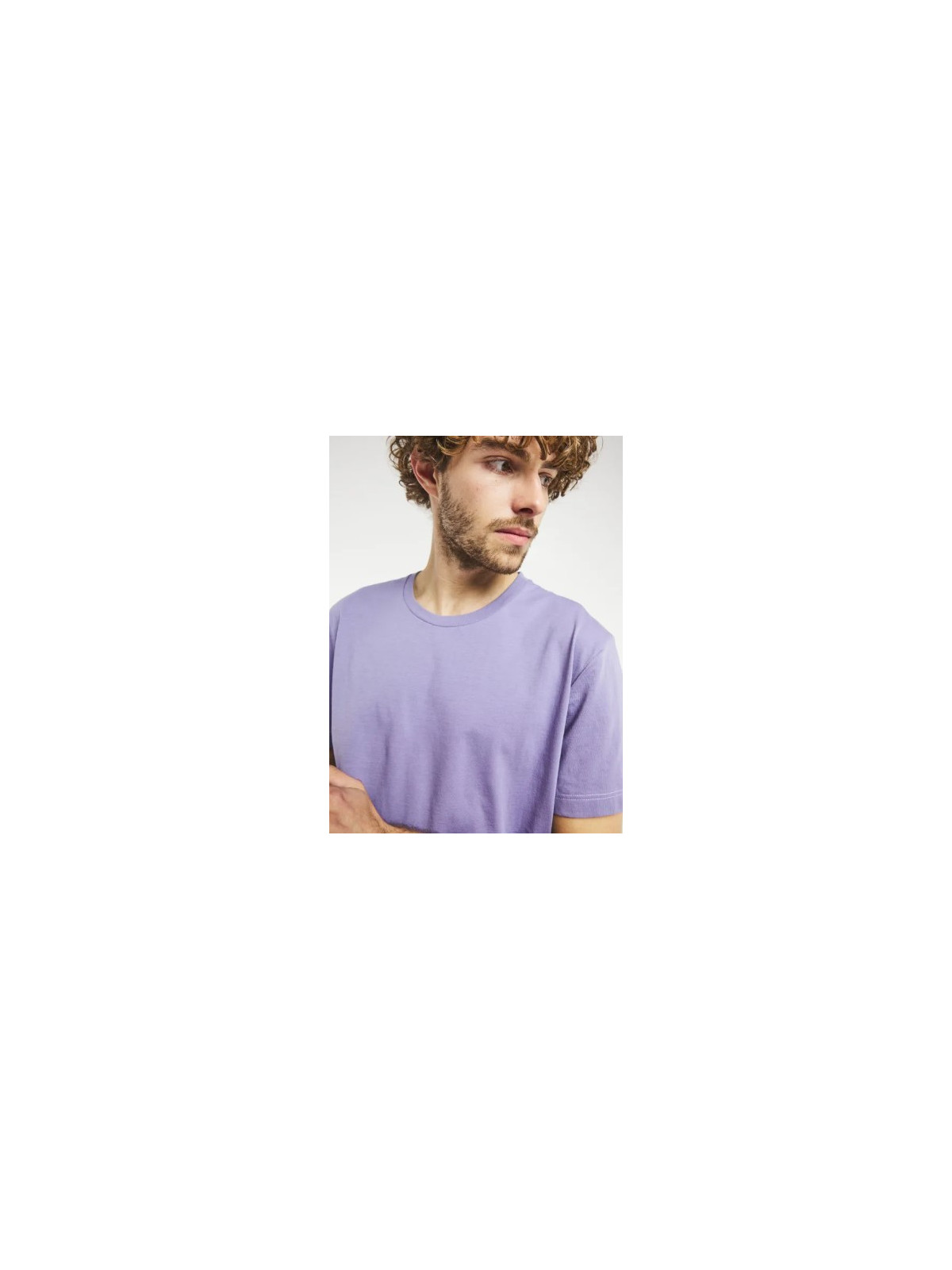 tee-shirt homme col rond coupe droite couleur lila mauve