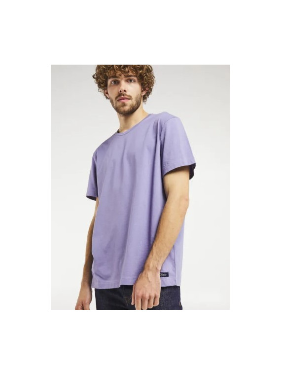 tee-shirt homme col rond coupe droite couleur lila mauve