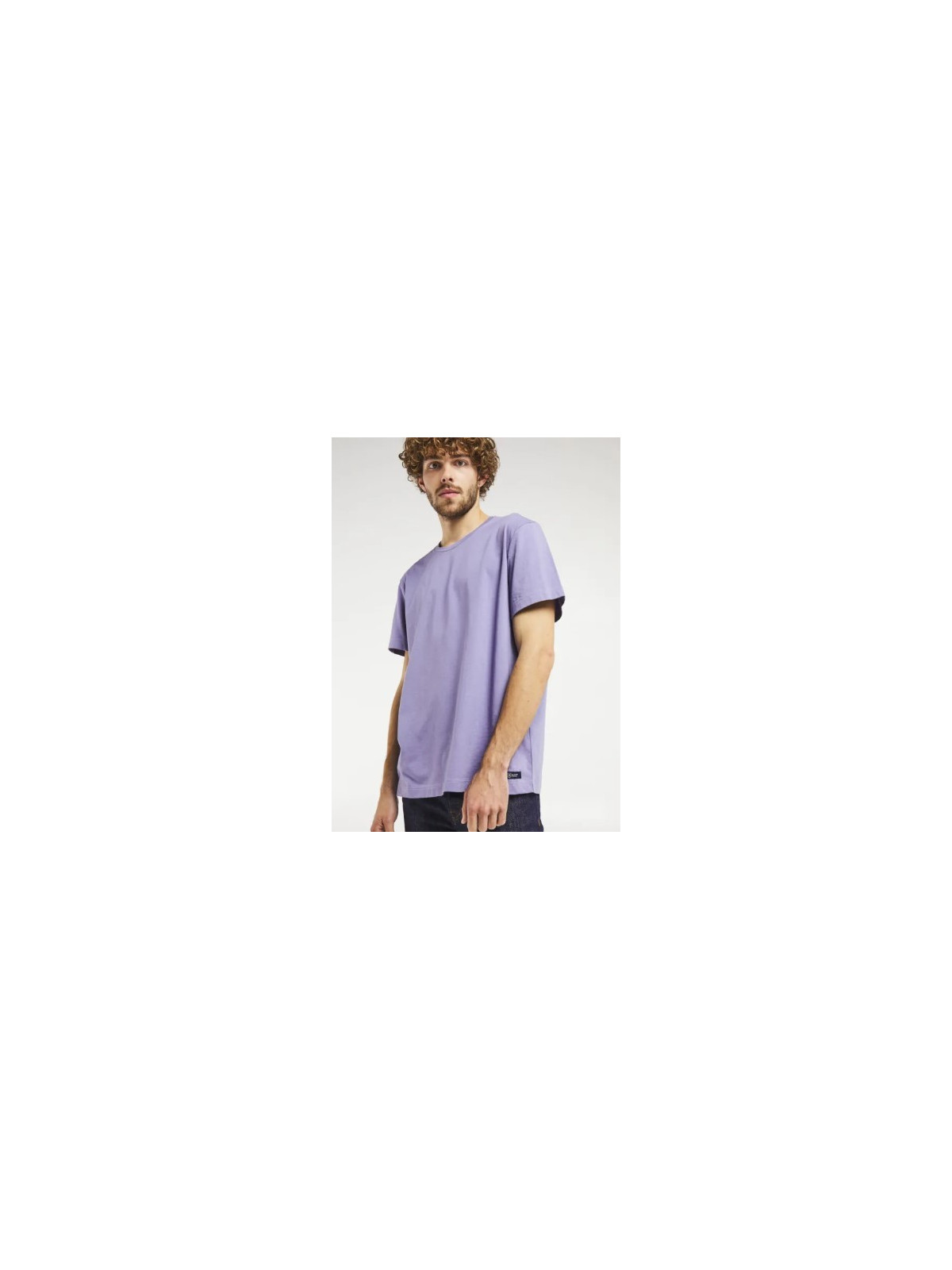 tee-shirt homme col rond coupe droite couleur lila mauve