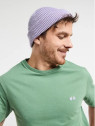 tee-shirt homme vert avec broderie vélo lila sur la poitrine