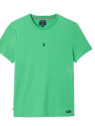 tee-shirt homme col rond vert avec coeur bleu au centre