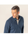 polo homme manche longues bleu marine