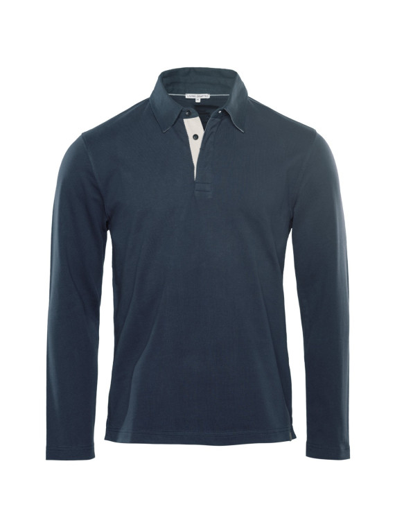 polo homme manche longues bleu marine