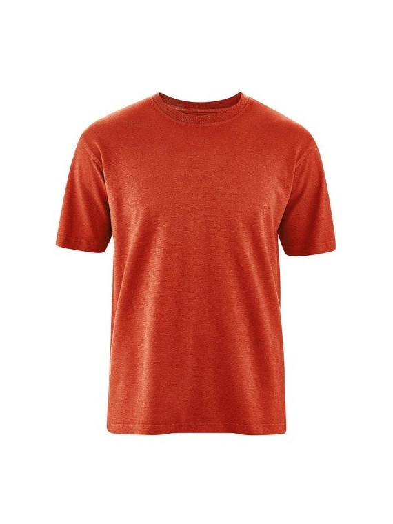 tee-shirt brique manches courtes col rond pour homme