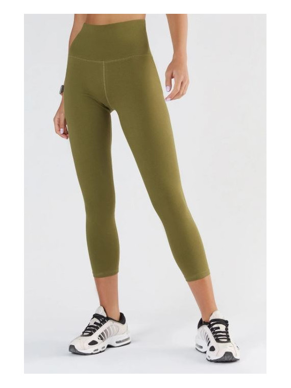 leggings 7/8eme vert olive taille élastique large