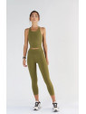 leggings 7/8eme vert olive taille élastique large