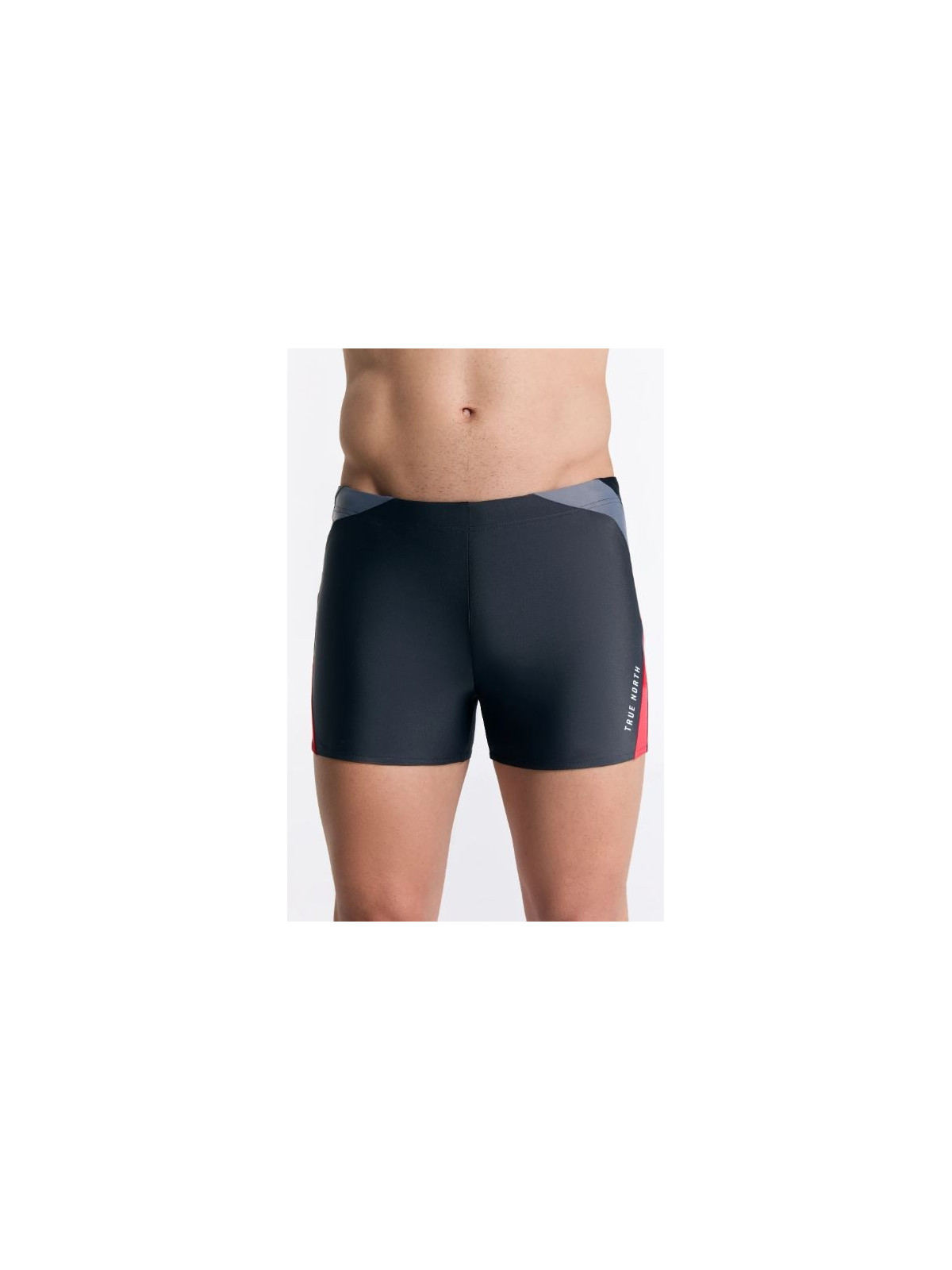 Maillot de bain Boxer recyclage noir et rouge