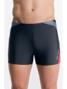 Maillot de bain Boxer recyclage noir et rouge
