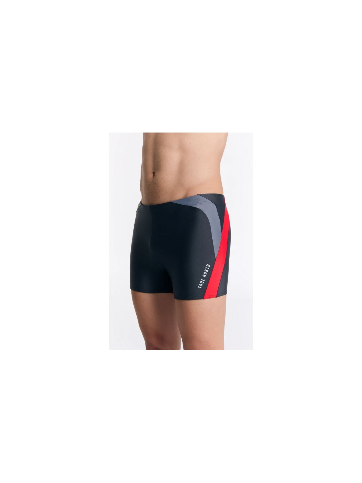 Maillot de bain Boxer recyclage noir et rouge
