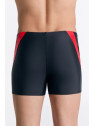 Maillot de bain Boxer recyclage noir et rouge