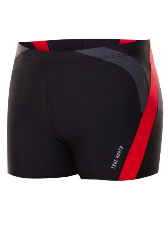 Maillot de bain Boxer recyclage noir et rouge