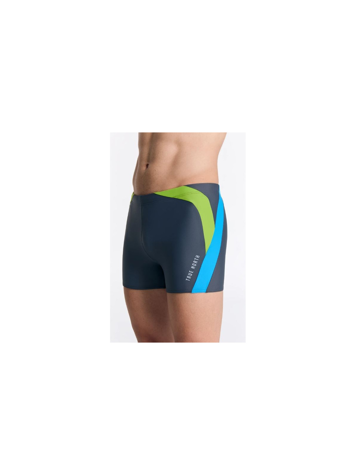 Maillot de bain Boxer recyclage gris, bleu et vert