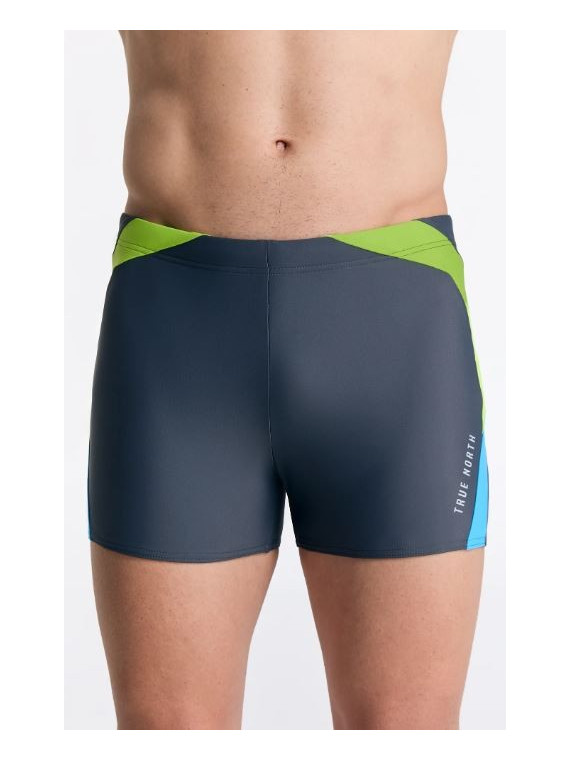 Maillot de bain Boxer recyclage gris, bleu et vert